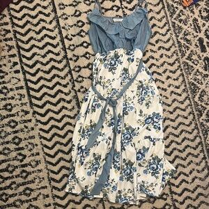 PatPat Blue and White Floral Maxi Dress